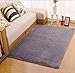 Tojwi Super Soft Modern Shag Area Rugs Living Room Carpet Bedroom Rug for Children Play Solid Home Decorator Floor Rug and Carpets 4- Feet By 5- Feet (Grey)