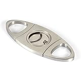 ALASKA BEAR® - Cigar Cutter Stainless Steel Guillotine Double Cut Blade in Black Gift Pouch