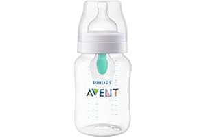 Philips Avent Anti-Colic Baby Bottle with AirFree Vent, 9oz, SCY703/91, 1pk, Clear, SCY703/91