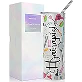 Onebttl Hair Stylist Gifts For Women, Female, Her - Hairapist - 20oz/590ml Stainless Steel Insulated Tumbler with Straw, Lid, Message Card - Thank You for Hairdresser, Hairstylist