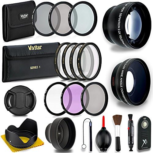 Professional 52MM Lens &amp; Filter Bundle – Complete DSLR/SLR Compact Camera Accessory Kit – Lenses (Telephoto, Wide Angle), Filters (Macro, ND, UV, CPL, FLD), Cleaning Tools + MORE Accessories