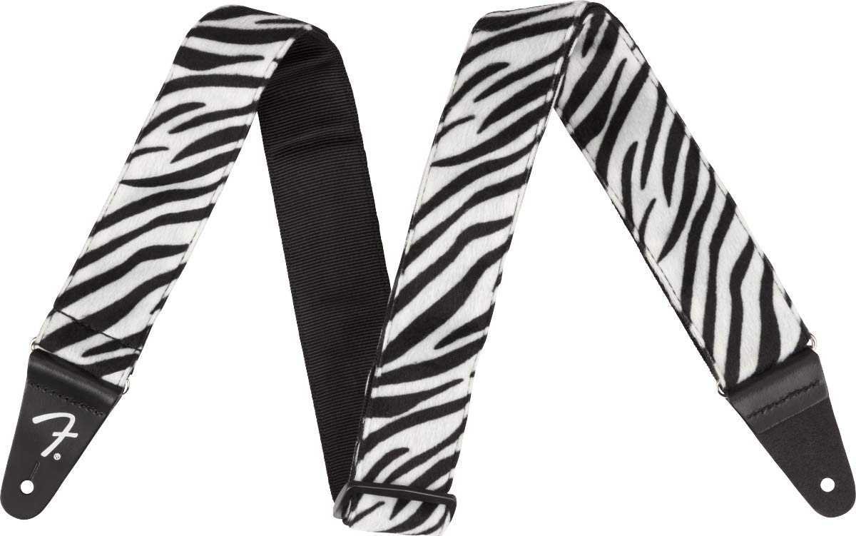 Fender Guitar Strap, Suitable for Electric, Acoustic & Bass Guitars, Wild Animal Print, Zebra