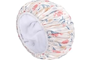 Aquior Shower Cap,Terry Cloth Lined Shower Cap for Women Reusable, Triple Layer Waterproof Bath Cap, Extra Large for Women Long Hair