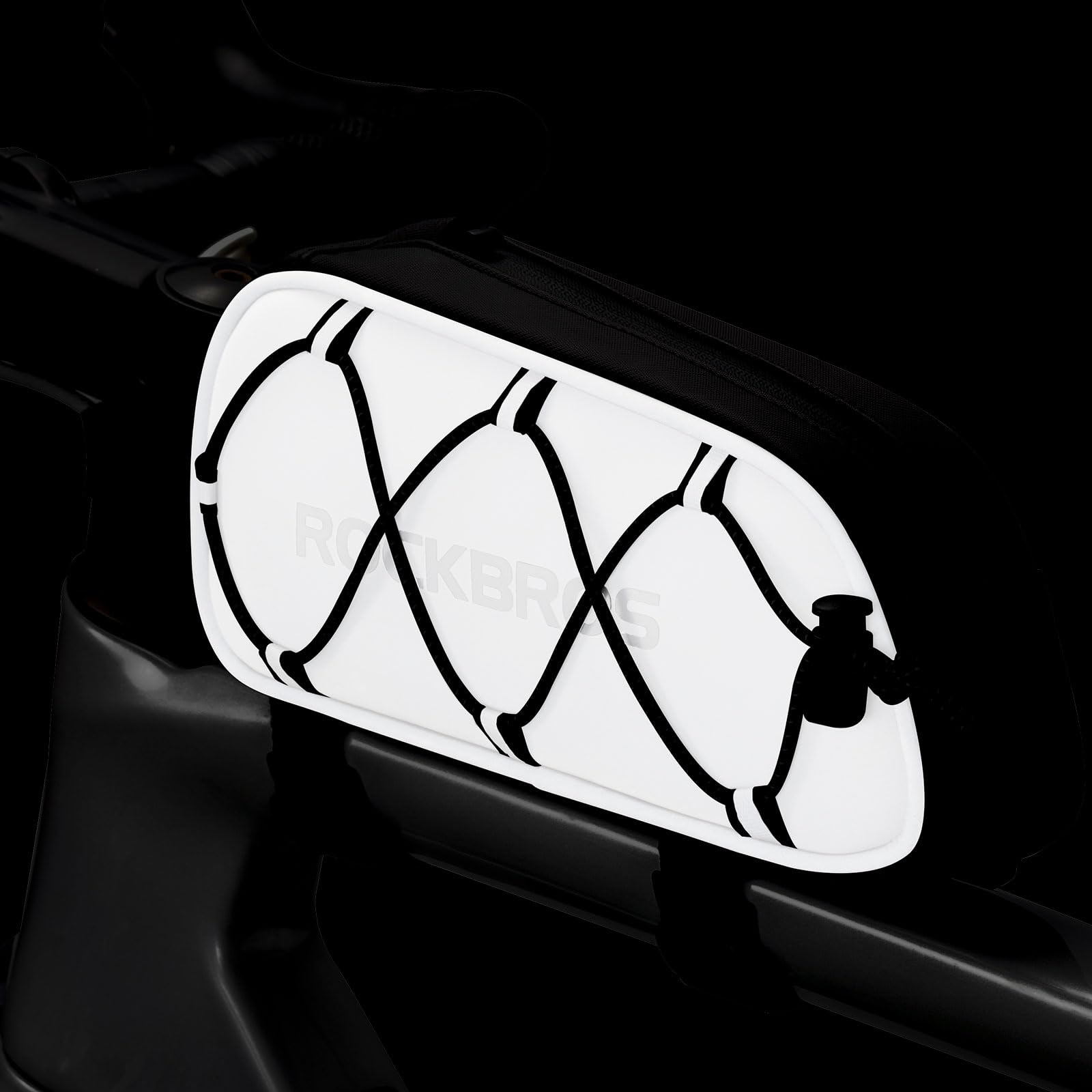 ROCKBROS Bike Frame Bag Bicycle Pouch Top Tube Bag Crossbar Bicycle Pack for MTB Road and E-Bike 1L Fully Reflective Black Silvery