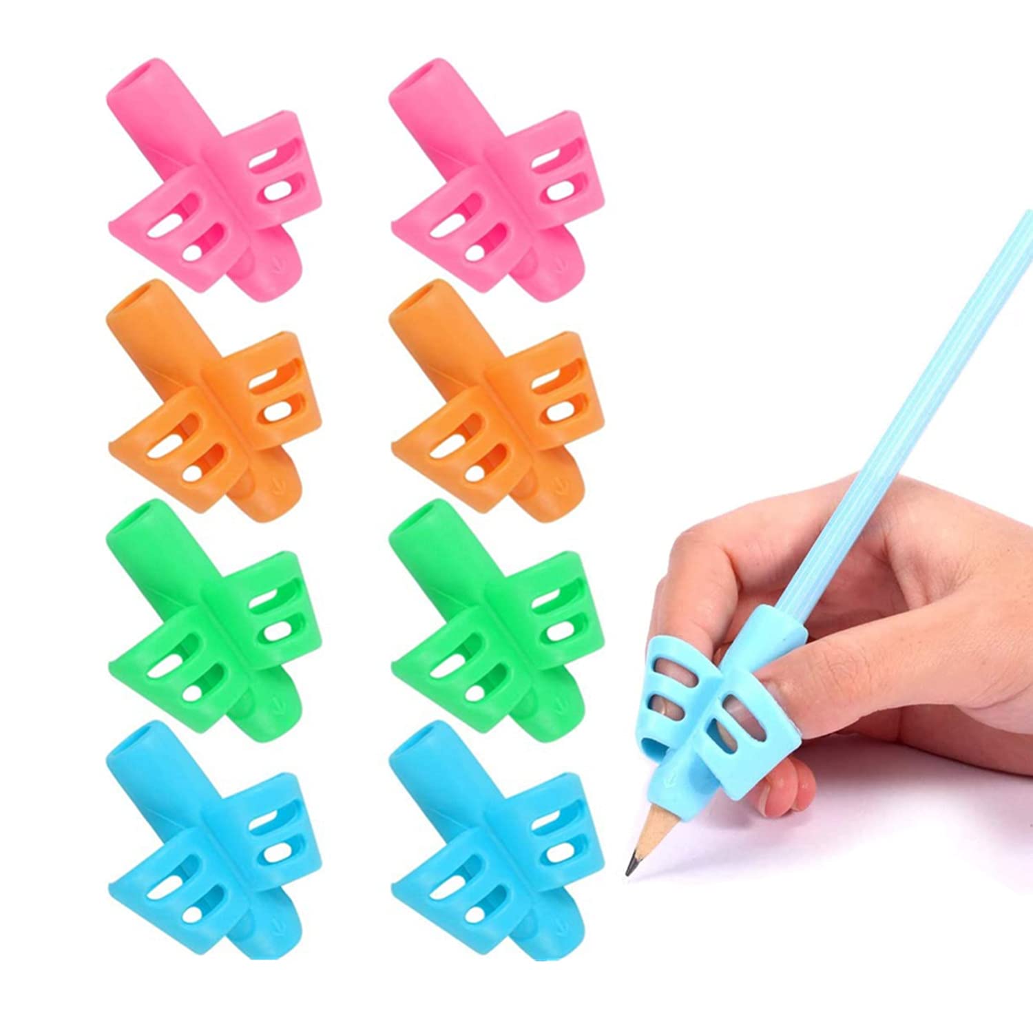 Pencil Grips, 8PCS Pencil Holder for Kids rgonomic Training Pencil Grips Writing Tool for Toddlers for Toddlers, Preschoolers, Children.