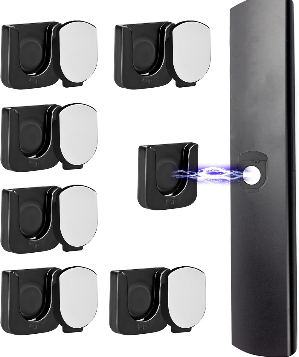 KALIONE 6 Pack Magnetic Wall Mount Remote Control Holder - Black