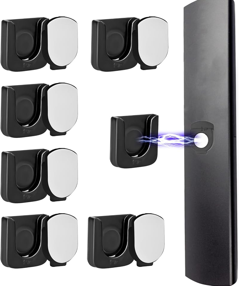 KALIONE 6 Pack Magnetic Wall Mount Remote Control Holder - Black