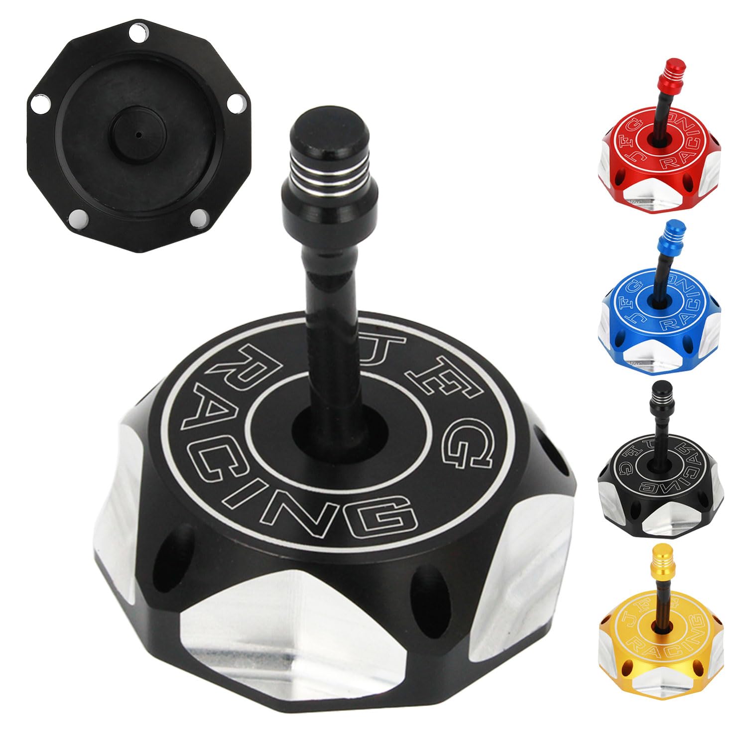 Photo 1 of JFG RACING Dirt Bike Gas Fuel Tank Cap Cover With Air Vent Hose for DRZ50/70/125/400/400E, LT-R450, LT-Z250/400/400Z, TE250, YZ250, TTR250, Raptor 125/250/350/660, YFZ450 And More ATV Motorcycle, BLUE