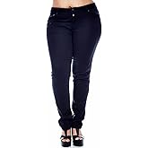 JC Jeans Womens Plus Size Twill Pants Stretch High Waist Skinny Leg JC-1150P (16, Navy Blue)