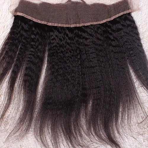 Aisha Queen 13x4" Kinky Straight Virgin Human Hair Brazilian Full Lace Frontal Closure Ear to Ear with Baby Hair 18" Side Part