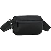 Bioosmily Crossbody bag, Small Sling Bag Fanny Packs for Men Women,Cross Body Fashion Waist Packs,Phone Chest Shoulder Pack Black Belt Bag with Adjustable Strap (Black)
