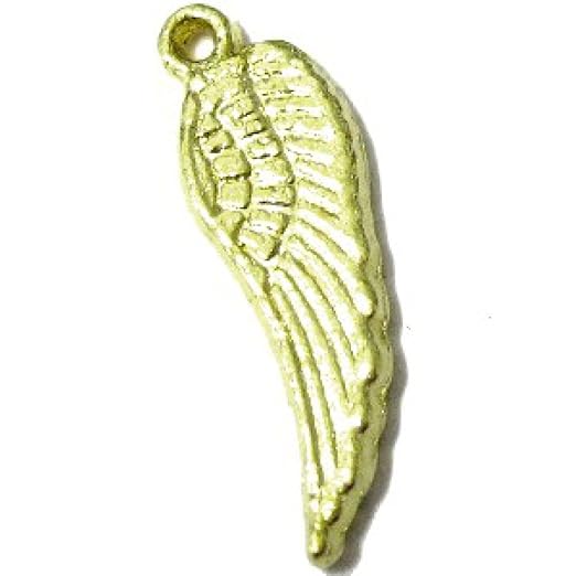 25 pieces 5x17mm Gold Plated Angel Wings Alloy Charm Pendants - A0233