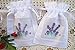 White Cotton Linen Gift Bags Drawstring Embroidered Sachet Purple Lavender Birds Wreath Floral 5