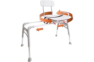 Eagle Health Supplies Sliding Shower Chair Tub Transfer Bench with Swivel Seat, FSA/HSA Eligible, Height Adjustable Shower Be