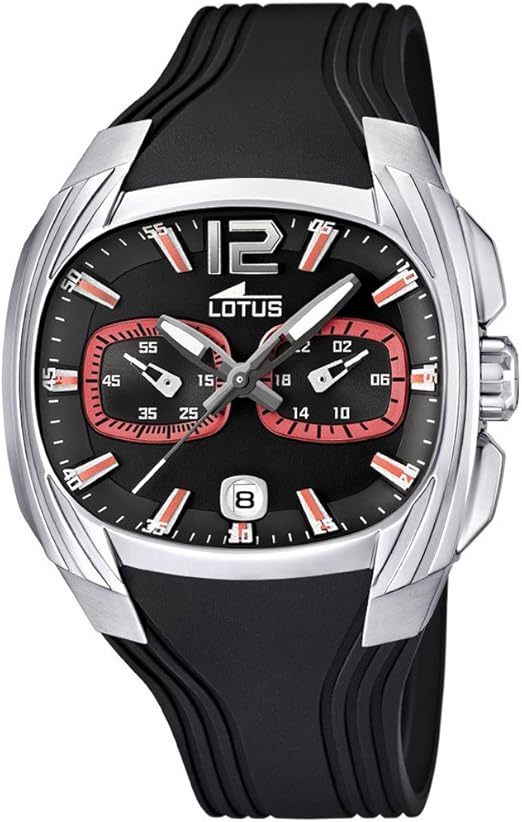 Lotus 15756/6 - Reloj analógico de Cuarzo para Hombre con Correa de plástico, Color Negro