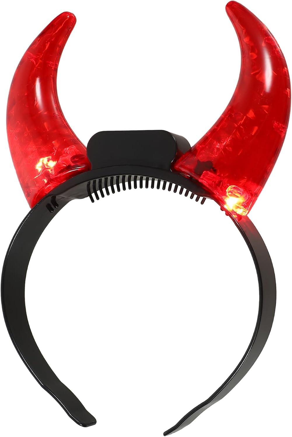 Beavorty LED Devil Horns Headband Halloween Light up Headband Flashing Demon Hair Hoop Headwear for Halloween Cosplay Costume Party Supplies