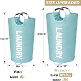 Maxsilan 125L X-Large Laundry Basket Freestanding Collapsible Light Blue view 3