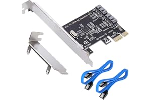 MHQJRH PCI Express 3.0 (2-Port) Controller Card, PCIe to SATA III 6Gb/s Converter, Supports SSD and HDD, Includes Bracket and