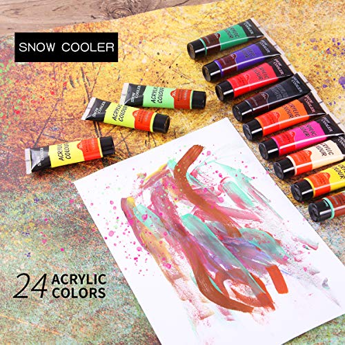 Acrylic Paint Set, 24 Colors 30ml Acrylic Paint for Artists Beginners