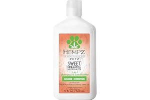 Hempz Petz, Dog Shampoo & Conditioner, Sweet Pineapple Honey Melon 2-in-1 Shampoo and Conditioner, Cleans, Conditions & Moisturizes, 17 fl. Oz