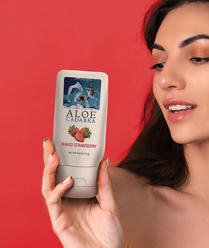 Aloe Cadabra Flavored Personal Lubricant and Vaginal Moisturizer, Organic Edible Aloe Lube for Men, Women and Couples, Non-Staining, pH Balanced, Toy Compatible (Strawberry, 2.5 Ounces, 2 Pack) in Saudi Arabia | Whizz Lubricants Aloe Cadabra Flavored Personal Lubricant and Vaginal Moisturizer, Organic Edible Aloe Lube for Men, Women and Couples, Non-Staining, pH Balanced, Toy Compatible (Strawberry, 2.5 Ounces, 2 Pack) in Saudi Arabia | Whizz Lubricants
