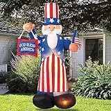Giant Airblown Uncle Sam Yard Decoration - Inflatable July 4th Lawn Decor