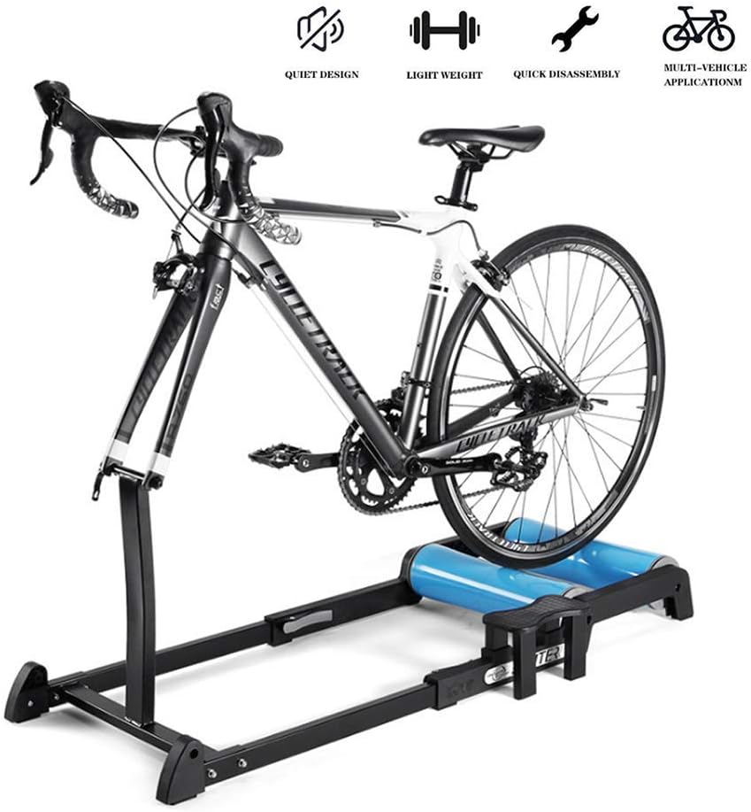 WAWZNN Bike Turbo Trainer Stand, Indoor Bicycle Exercise Trainer Quiet Noise Reduction Stationary Bike Stand Resistance, Suitable for 24-29 inch Mountain Bike / 700c Road Bike