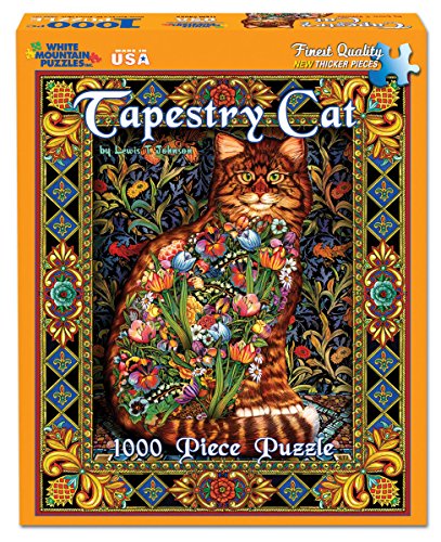 White Mountain Puzzles Tapestry Cat - 1000 Piece Jigsaw Puzzle