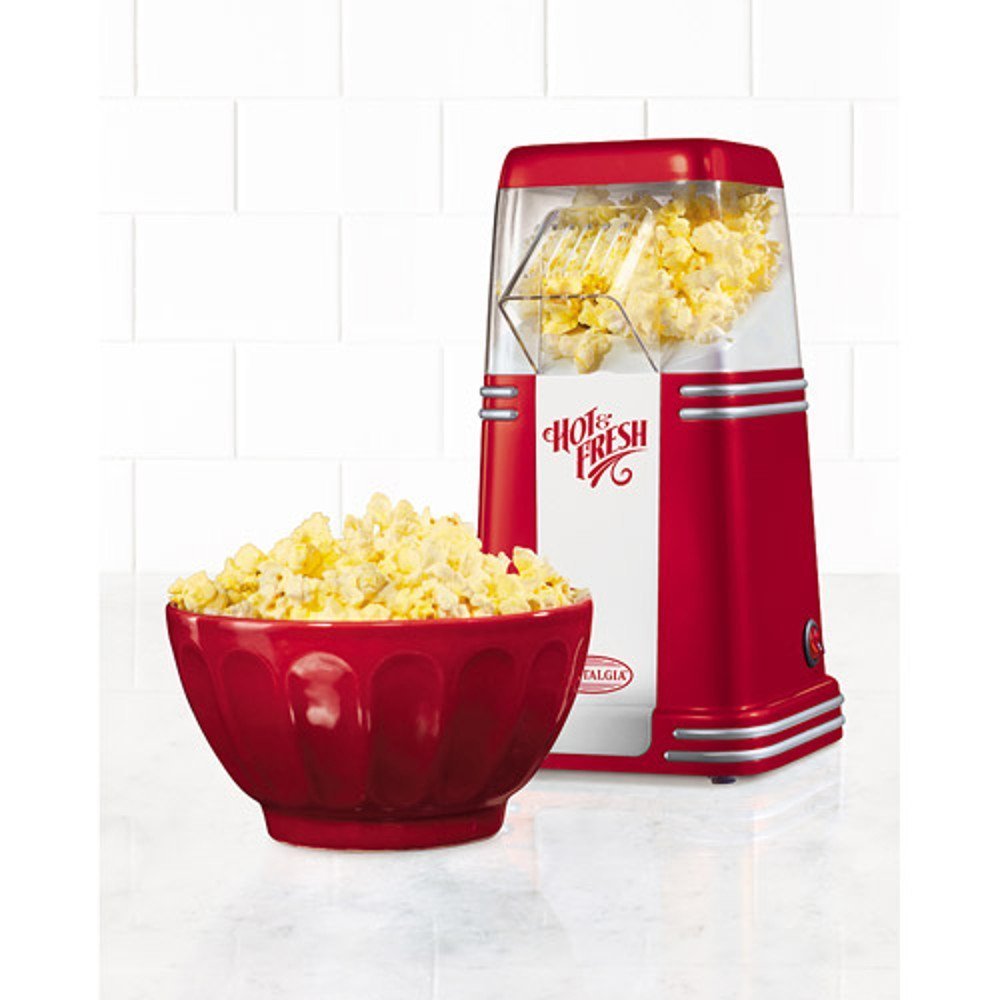 Hot Air Popcorn Maker, Nostalgia '50s-Style, Table-Top, Red