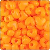 BeadTin Orange Opaque 12mm Heart Pony Beads (250pcs)