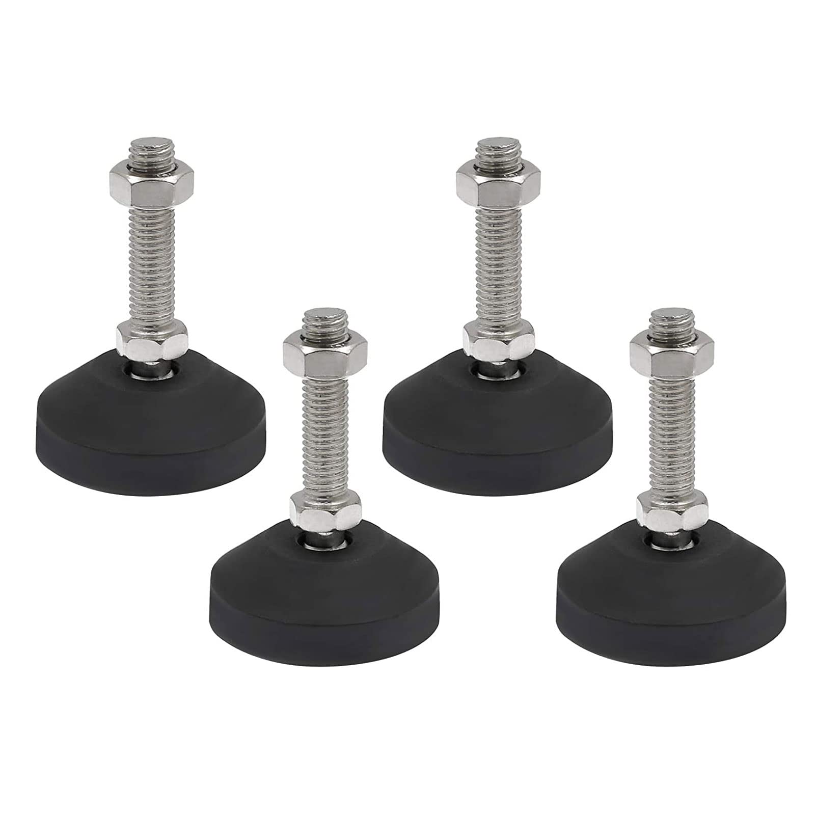 SHUIOG Pack of 4 Adjustable Feet M12 x 100 mm Adjusting Screw, Furniture Foot Base Foot Can Carry Adjustable Feet Adjusting Screw Adjusting Plate Maximum 20° Tilt (4 Pieces M12 x 100 mm x 40 mm)