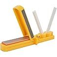 Smith's CCD4 3-in-1 Sharpening System – Yellow – Ceramic Rods – Diamond Stone – Protective Lid – Easy Storage – Knife & Tool Sharpener - Portable