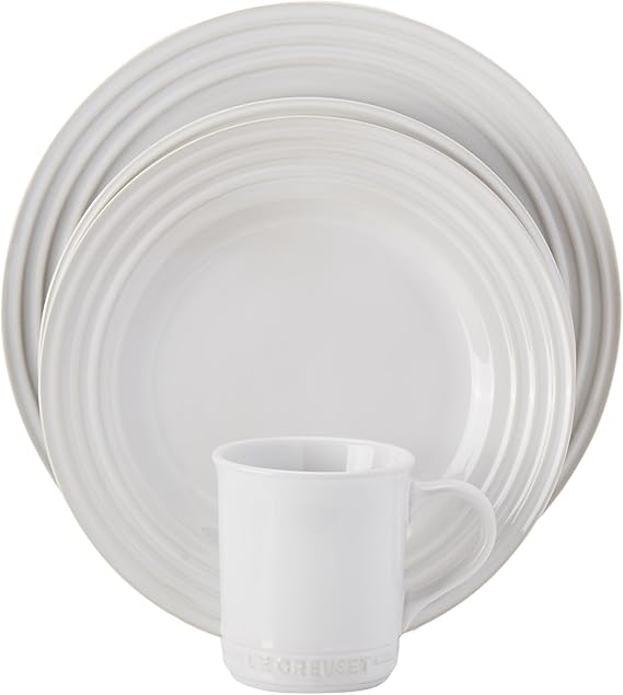 Le Creuset Stoneware 16Piece Dinnerware Set, White Amazon.co.uk
