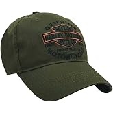 Harley-Davidson Men's Embroidered Long Bar &amp; Shield Baseball Cap, Olive
