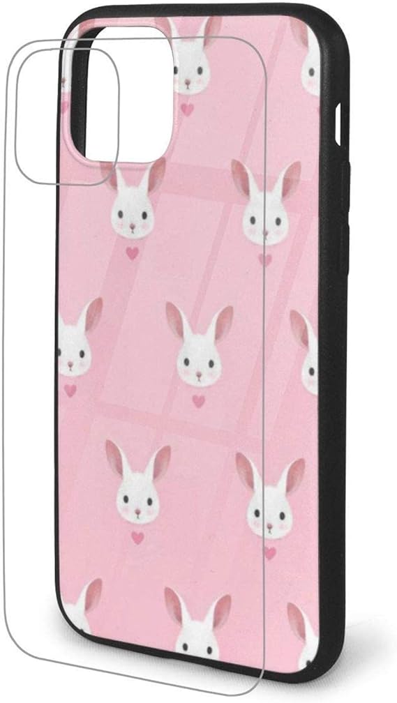 Amazon 素敵なウサギのピンクの背景tpuガラス電話ケースプリント漫画保護電話カバーfor Iphone 11プロマックスケース For Iphone11pro 家電 カメラ オンライン通販