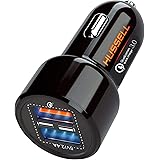 Car Charger Adapter by HUSSELL - USB Car Charger Dual Port, Qualcomm Quick Charge 3.0 + 5.4A/30W, 4X Fast - Compatible w/Any 