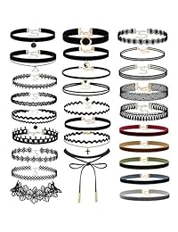 Prohouse Gótico collar con colgante de goma, cadena de doble línea Henna tatuaje gargantilla collar elástico