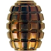 Knife Lanyard Necklace Pendant Charms Knife Pendant Beads, Titanium TC4 Barrel Shape Grenade Texture Beads for EDC 550 Paracord DIY Accessories, MGQK (Gold)