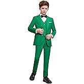 PACOROMANO Boys Suit Set with Suspenders, Suit with 3 Versions-Regular, Slim and Husky