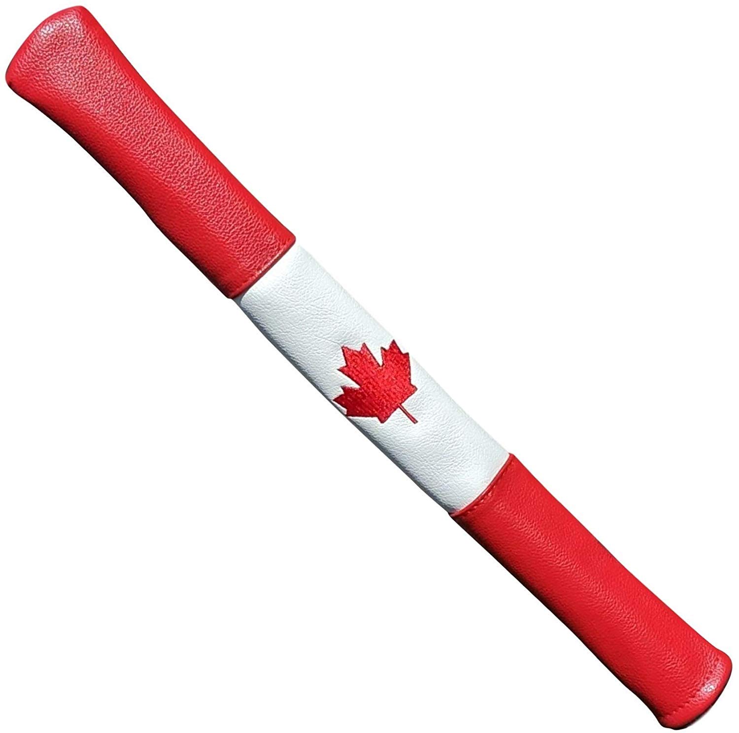 Foretra Driver Headcover Golf Club Covers Blade Mallet Putter Cover Alignment Stick Holder Hybrid Fairway Wood Head Cover Canada Flag Style Novelty Golf Accessories for Most Brands