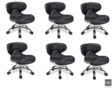Amazon Com Mayakoba Set Of 6 Nail Salon Pedicure Stool Umi Black Pedicure Chair Short Adjustable Comfort Pneumatic Pump Salon Furniture Equipment Beauty