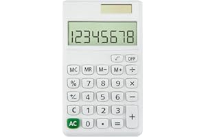 Solar Calculator - Small Desk and Pocket Calculator for Home Office Supplies White Christmas Stocking Stuffers - Simple Stand