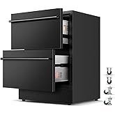 Summit Appliance SCR3502DLL Countertop Shallow Depth Single-Zone Commercial Refrigerator for Freestanding Use with French Glass Doors, Black Cabinet, Front Locks, and LED Lighting on Fridge.com