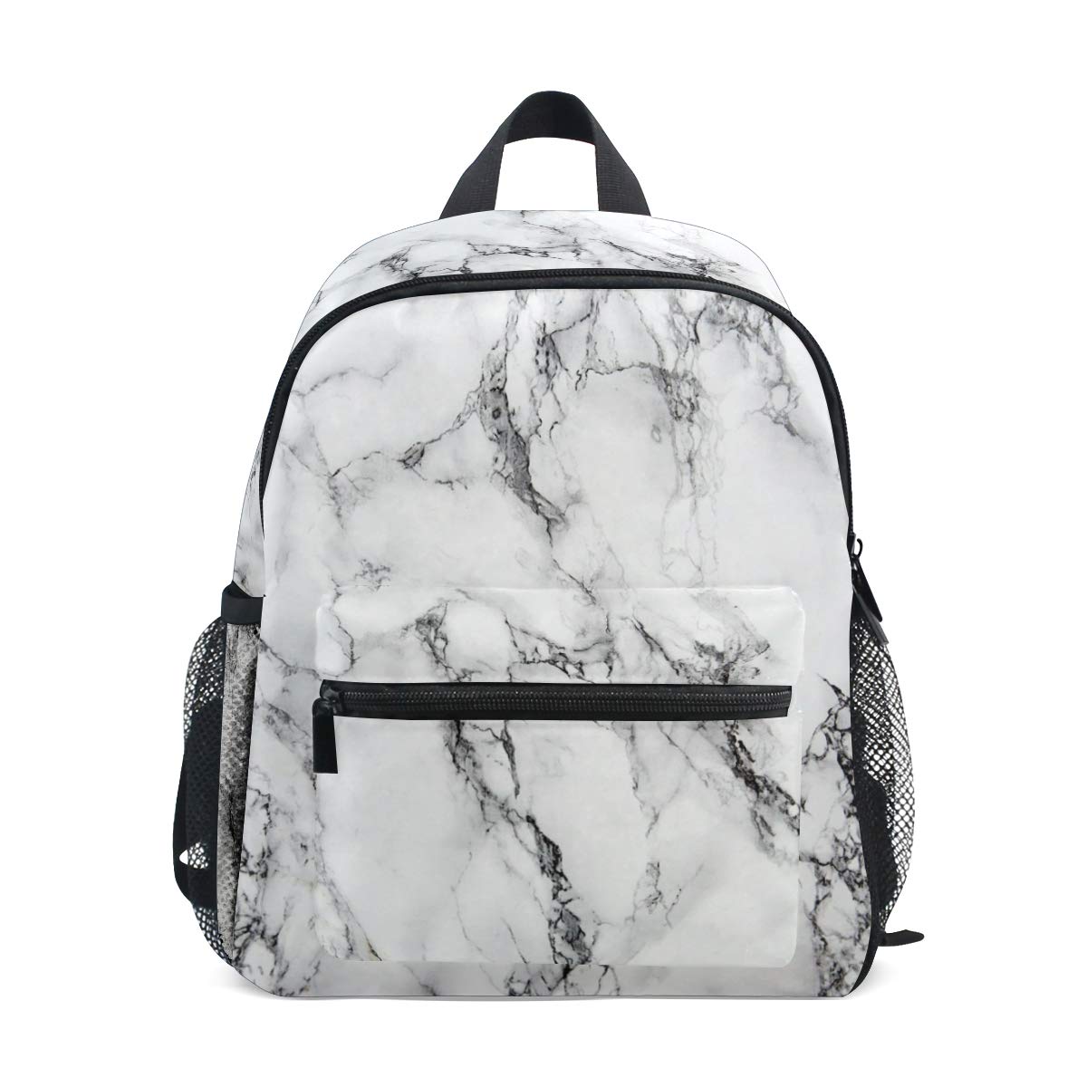 Mini Marble Backpack for Girls White Marble Stone Kids Preschool Backpacks Purse Kindergarten Book Bags for Teen Women