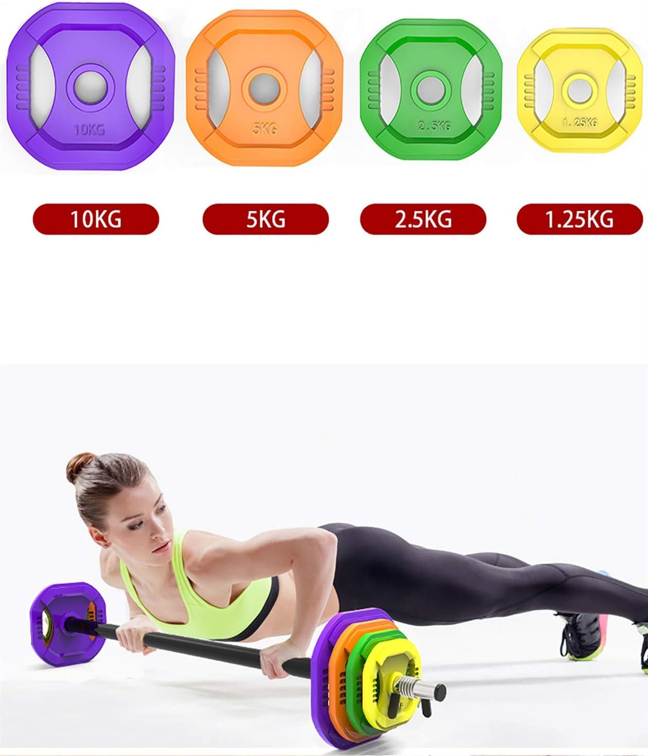 Fcgfh 2in1 innovative dumbbell set with silicone cover, dumbbells & barbell in one, dumbbells in 5kg /7.5kg /10kg /12.5kg /15kg /20kg /25kg /30kg from cast iron, effective fitness strength training, d