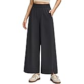 G4Free Strowen Women Lightweight Wide Leg Ankle Pants with Pockets 7/8 Length Yoga Pants Stretchy Casual Travel Trousers