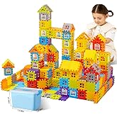 Building Blocks Set 210 Pieces - STEM Educational Learning Toys for Kids Ages 3-8, Creative Construction Preschool Toys for Boys Girls, Safe Plastic Building Set with Storage Box