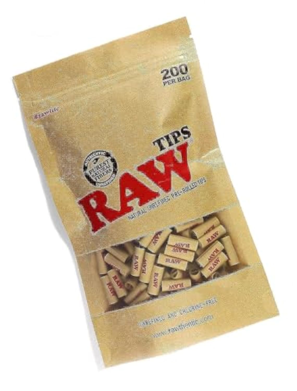 Photo 1 of RAW Natural Unrefined Pre-Rolled Filter Tips - 1 Bag of 200 Tips