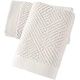 sense gnosis Super Soft Lime White Hand Towels Terry Striped Weave Pattern Ultra Absorbent 100% Cotton Towel for Bathroom(13 X 29 Inch), 2 Pieces, Beige