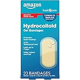 Amazon Basic Care Advanced Fast Healing Hydrocolloid Gel Bandages, Regular 20